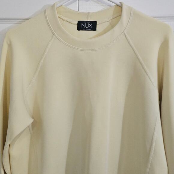 Nux Los Angeles Sleek Sweatshirt Yellow Medium Athleisure Sporty Relaxed Soft - Picture 3 of 6